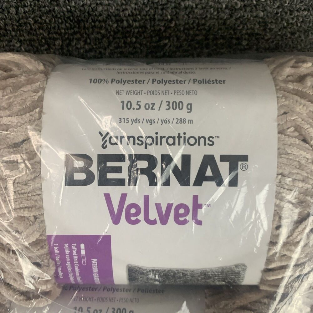 Lot Of 2 Bernat Velvet Yarn “Mushroom” 10.5 oz Bulky Yarn 315yds - Picture 4 of 6